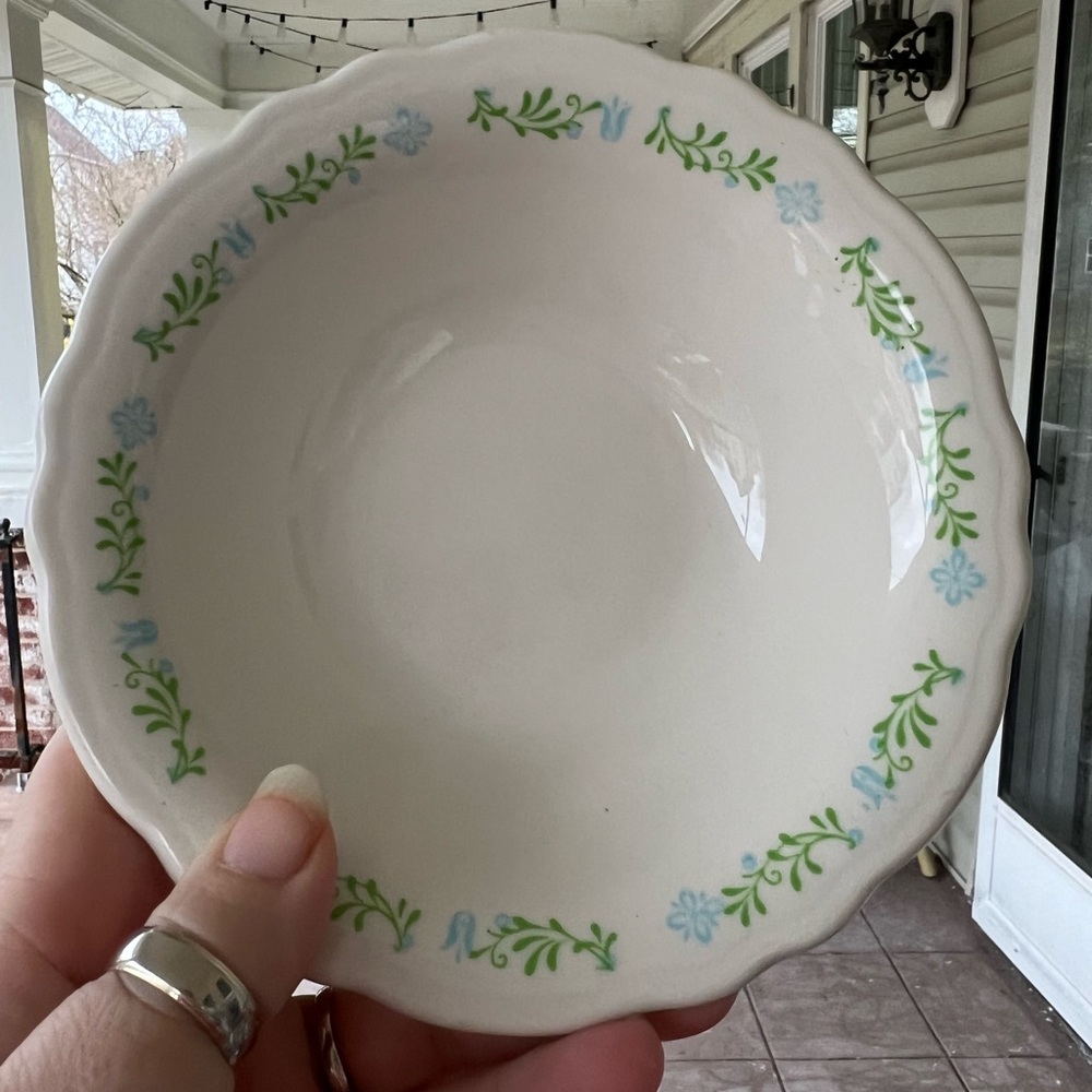 Homer Laughlin Blue Tulip Floral Fruit Dessert SideBowls Set of 4 Restaurantware